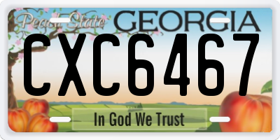 GA license plate CXC6467