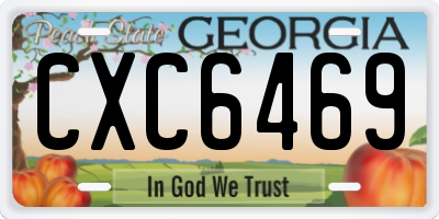 GA license plate CXC6469