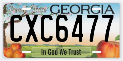GA license plate CXC6477