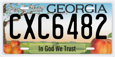 GA license plate CXC6482