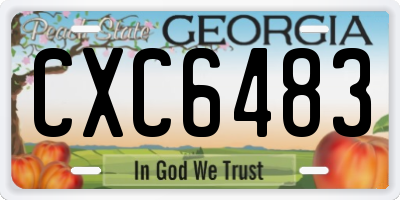 GA license plate CXC6483