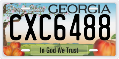 GA license plate CXC6488