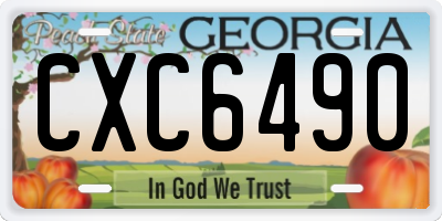 GA license plate CXC6490