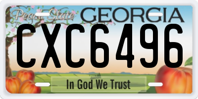 GA license plate CXC6496