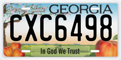 GA license plate CXC6498