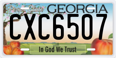 GA license plate CXC6507