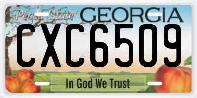 GA license plate CXC6509