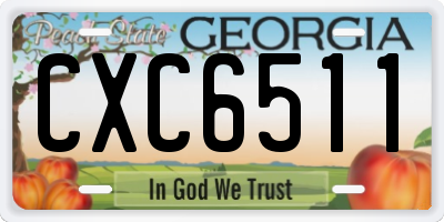 GA license plate CXC6511
