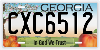 GA license plate CXC6512