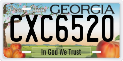 GA license plate CXC6520