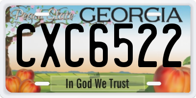 GA license plate CXC6522