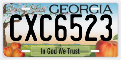 GA license plate CXC6523