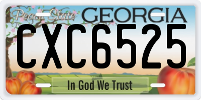 GA license plate CXC6525
