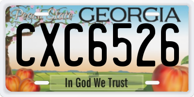 GA license plate CXC6526