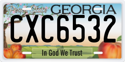 GA license plate CXC6532