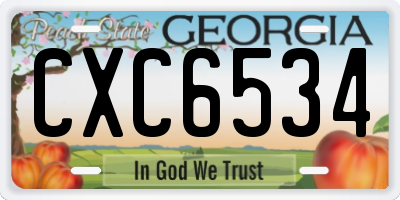GA license plate CXC6534