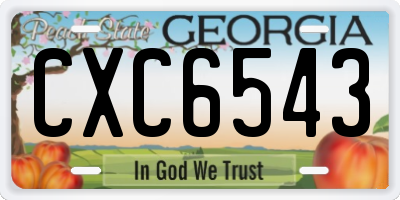 GA license plate CXC6543