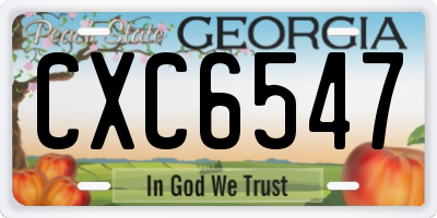 GA license plate CXC6547