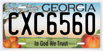 GA license plate CXC6560