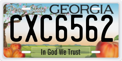 GA license plate CXC6562