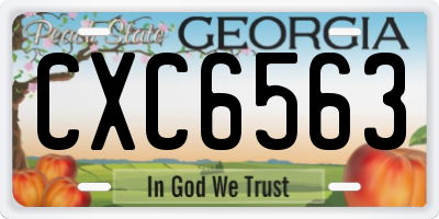 GA license plate CXC6563