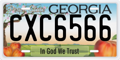 GA license plate CXC6566