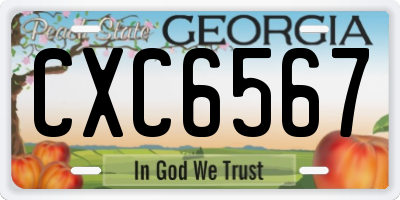 GA license plate CXC6567