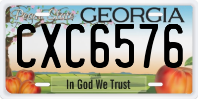 GA license plate CXC6576
