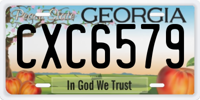 GA license plate CXC6579