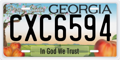 GA license plate CXC6594
