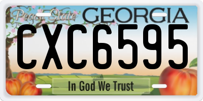 GA license plate CXC6595