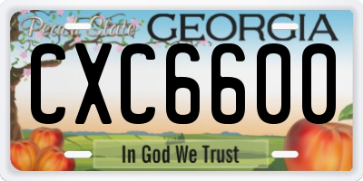 GA license plate CXC6600