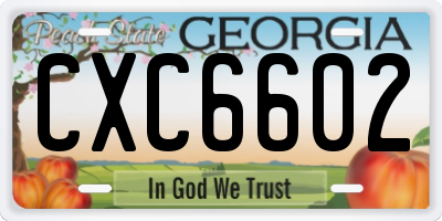 GA license plate CXC6602