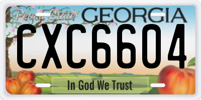 GA license plate CXC6604