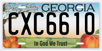 GA license plate CXC6610