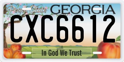 GA license plate CXC6612