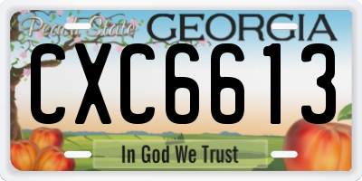 GA license plate CXC6613