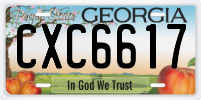GA license plate CXC6617