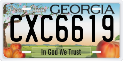 GA license plate CXC6619