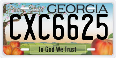 GA license plate CXC6625