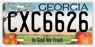 GA license plate CXC6626