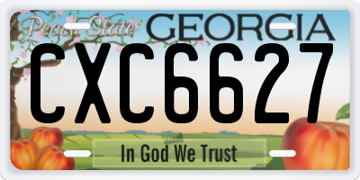 GA license plate CXC6627