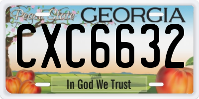 GA license plate CXC6632