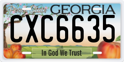 GA license plate CXC6635