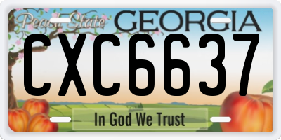 GA license plate CXC6637