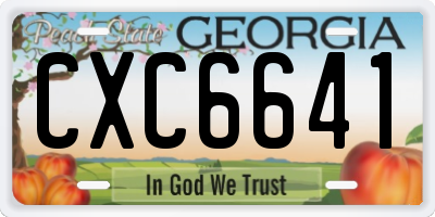 GA license plate CXC6641