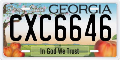 GA license plate CXC6646