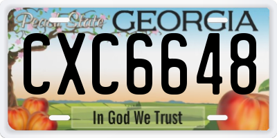 GA license plate CXC6648