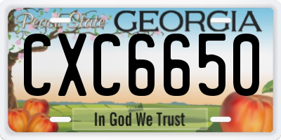 GA license plate CXC6650