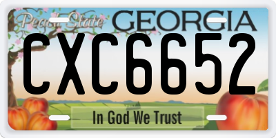 GA license plate CXC6652